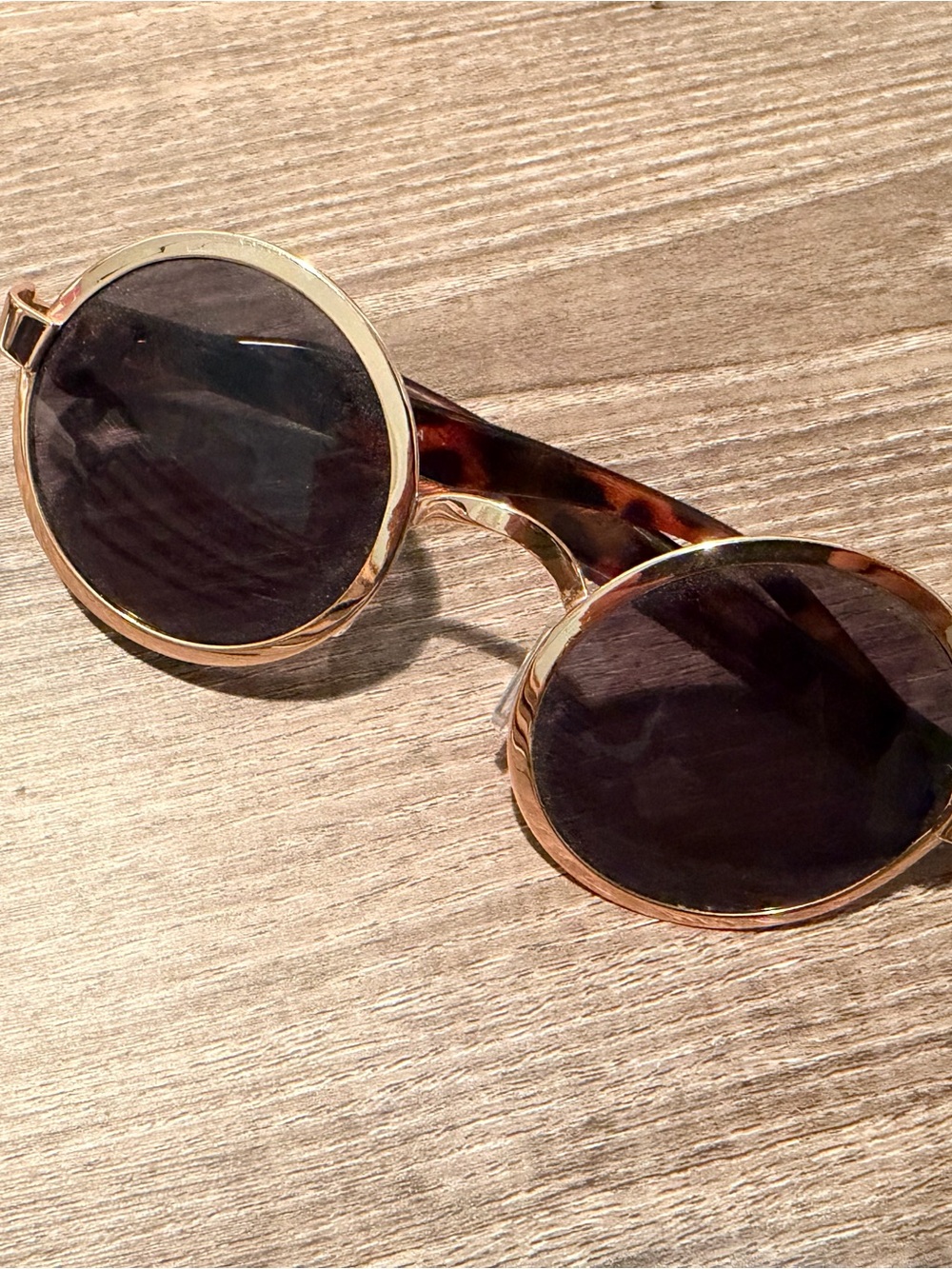 Vans Round Tortoiseshell Sunglasses with Gold Trim